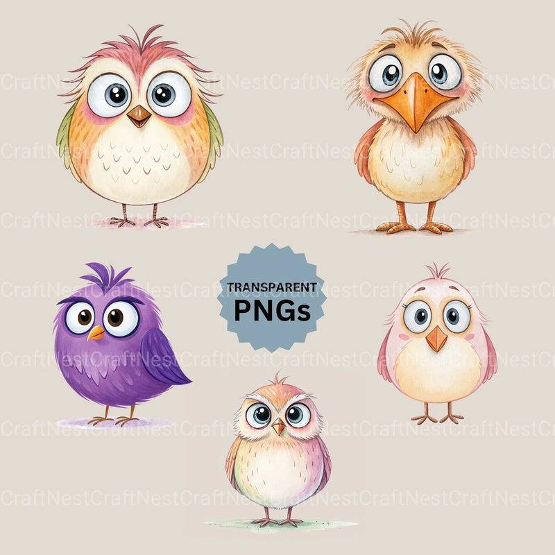Quirky Birds Clipart Bundle - CraftNest - Digital Crafting and Art