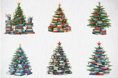 Christmas Book Tree Clipart Bundle - CraftNest - Digital Crafting and Art