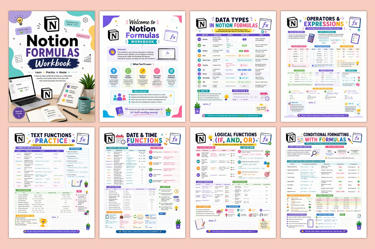 Notion Formulas Workbook
