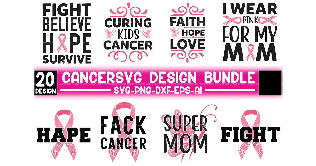 Cancer Awareness SVG Design Bundle - CraftNest - Digital Crafting and Art
