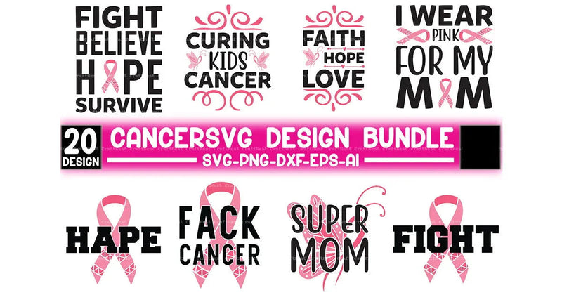 Cancer Awareness SVG Design Bundle - CraftNest - Digital Crafting and Art