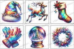 Holographic Christmas Clipart Bundle - CraftNest - Digital Crafting and Art