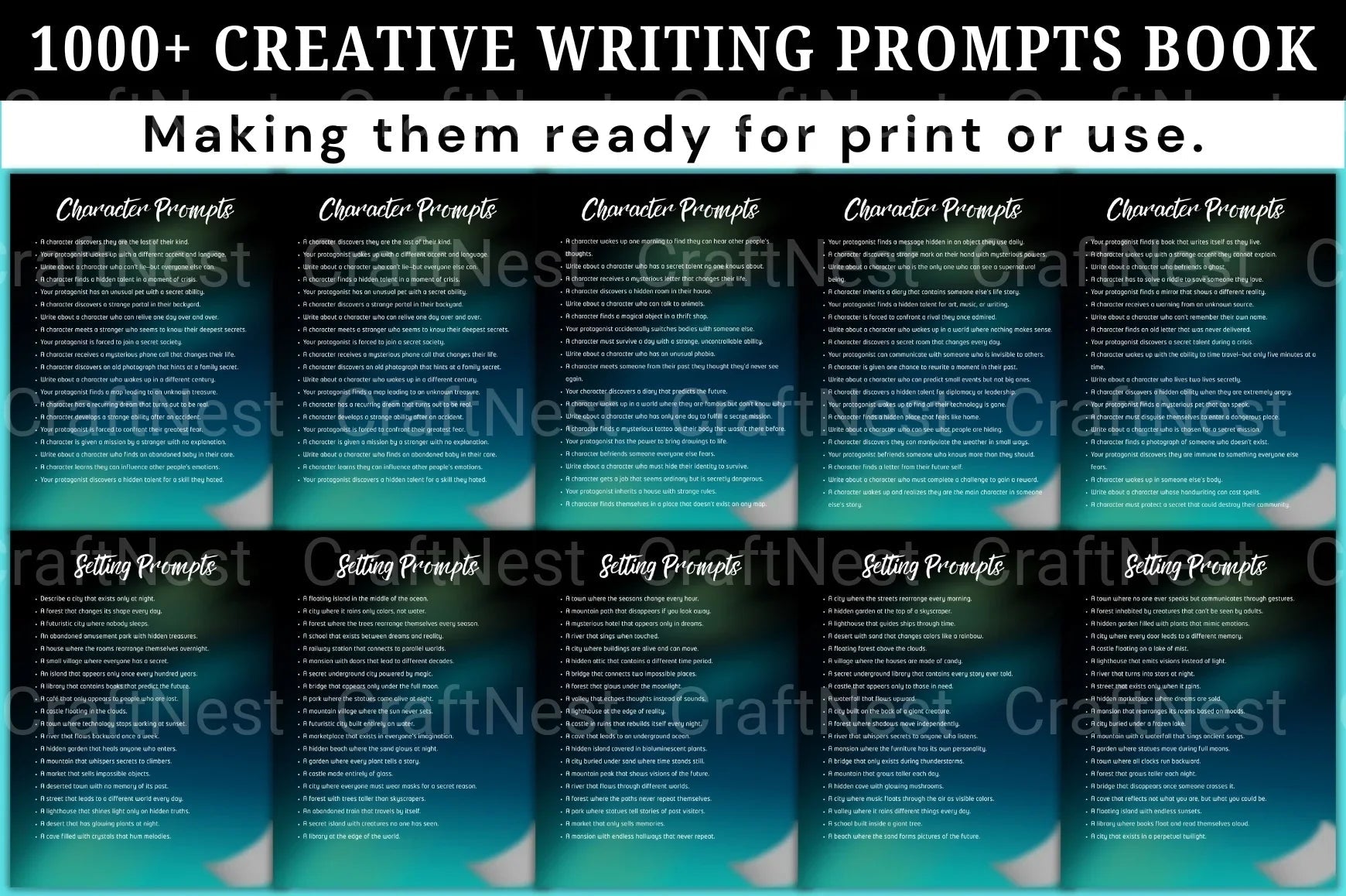 Creative Writing Prompts Book - CraftNest - Digital Crafting and Art