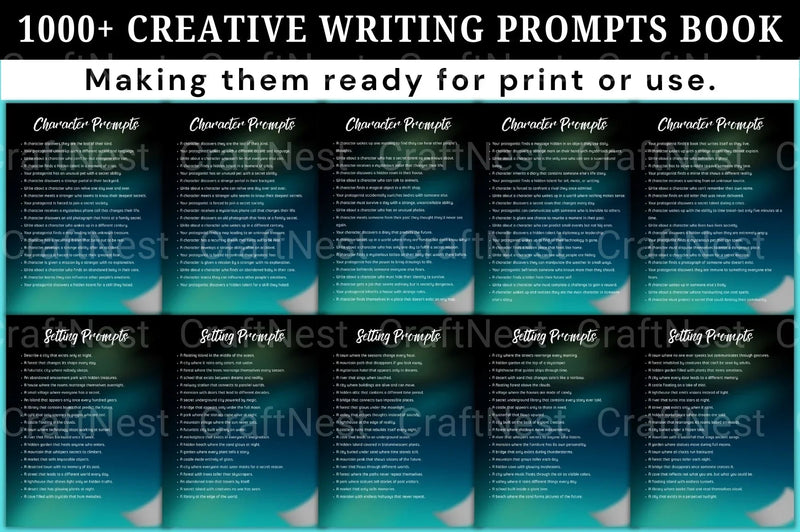 Creative Writing Prompts Book - CraftNest - Digital Crafting and Art