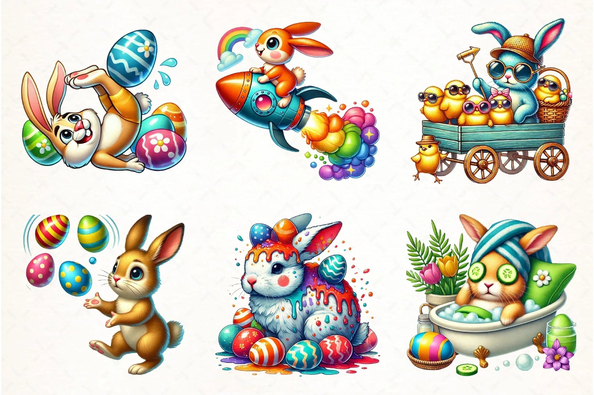 Easter Bunny Clipart Bundle - CraftNest - Digital Crafting and Art
