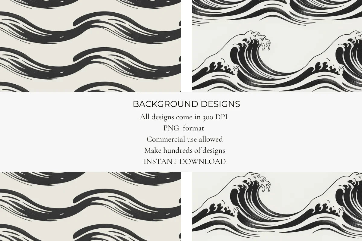 Japanese Ink Waves Seamless Papers - CraftNest - Digital Crafting and Art