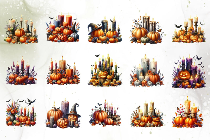 Halloween Candle Clipart Bundle - CraftNest - Digital Crafting and Art
