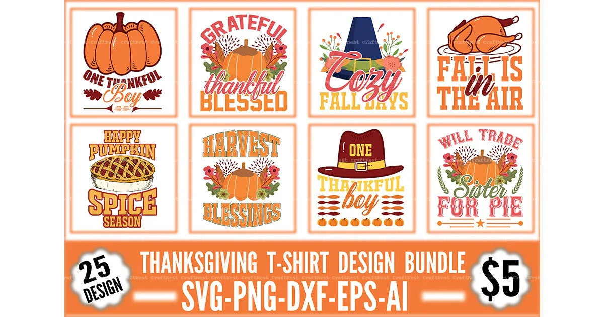 Thanksgiving T-Shirt Design SVG Bundle