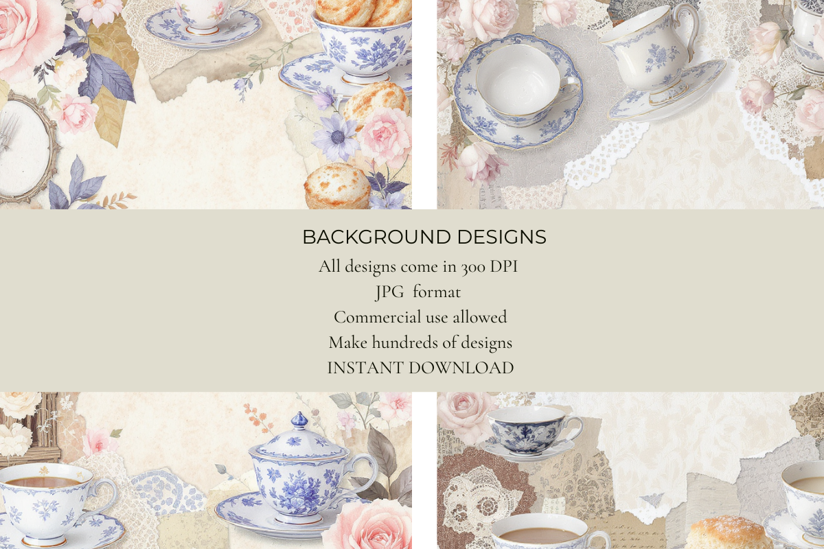 British Tea Room Junk Journal Papers