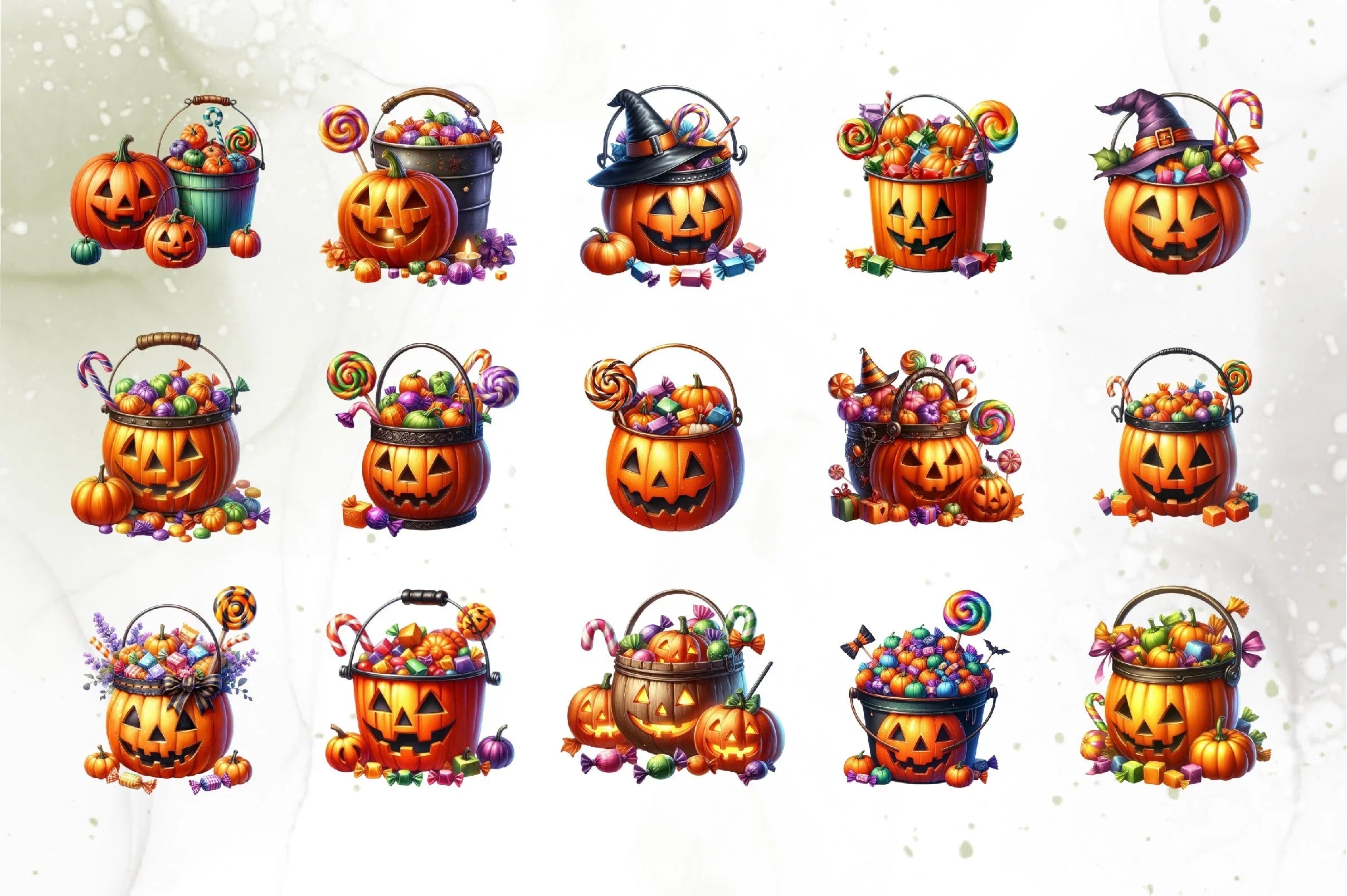 Halloween Candy Pumpkin Clipart Bundle - CraftNest - Digital Crafting and Art