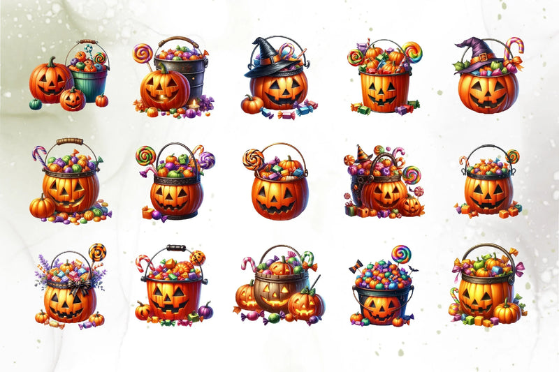 Halloween Candy Pumpkin Clipart Bundle - CraftNest - Digital Crafting and Art
