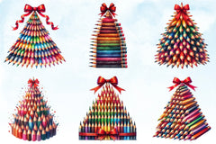 Christmas Pencil Tree Clipart Bundle - CraftNest - Digital Crafting and Art