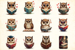 Valentine Owl Book Clipart Bundle - CraftNest - Digital Crafting and Art