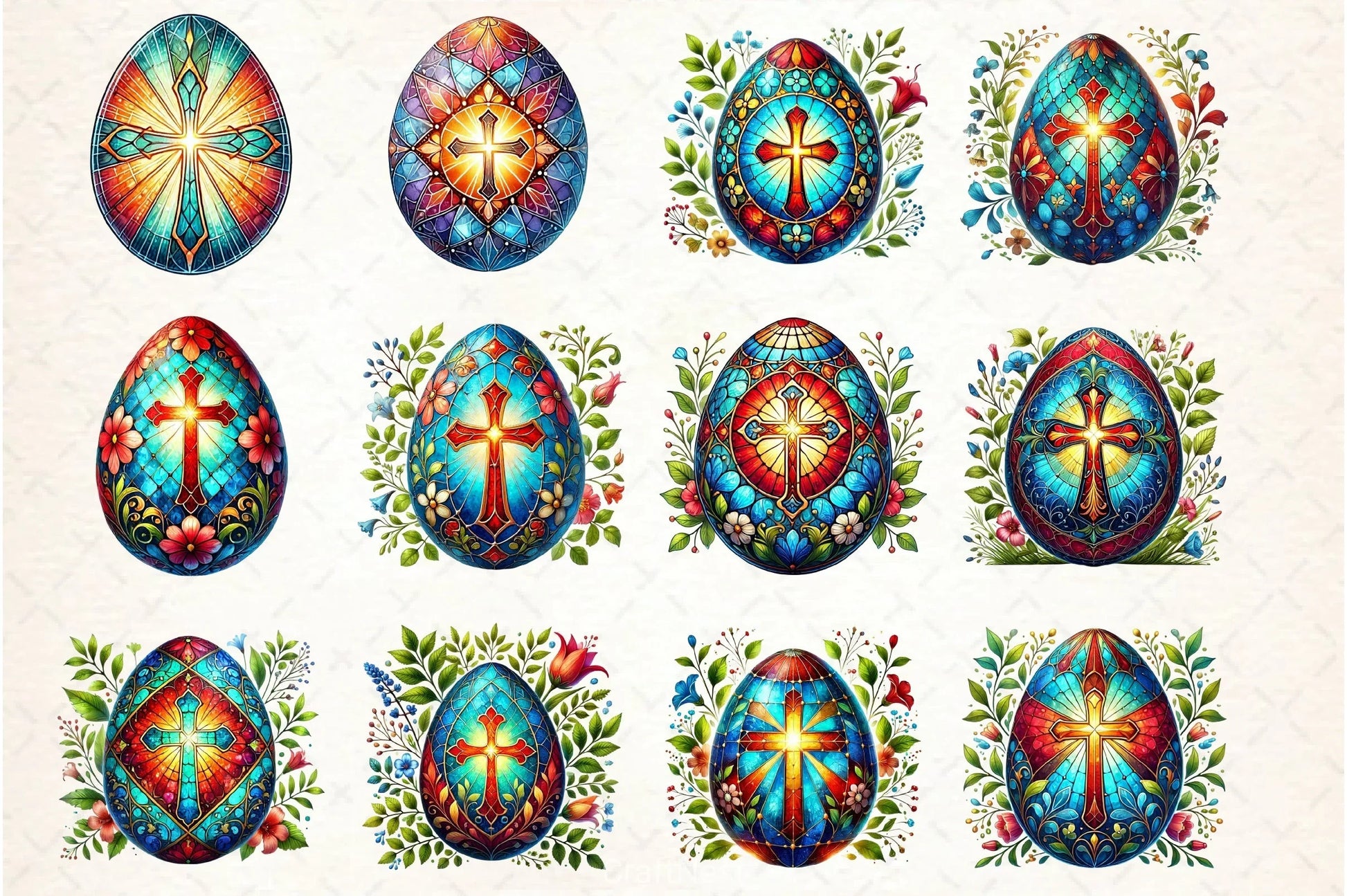 Easter Stained Glass Egg Clipart Bundle - CraftNest - Digital Crafting and Art
