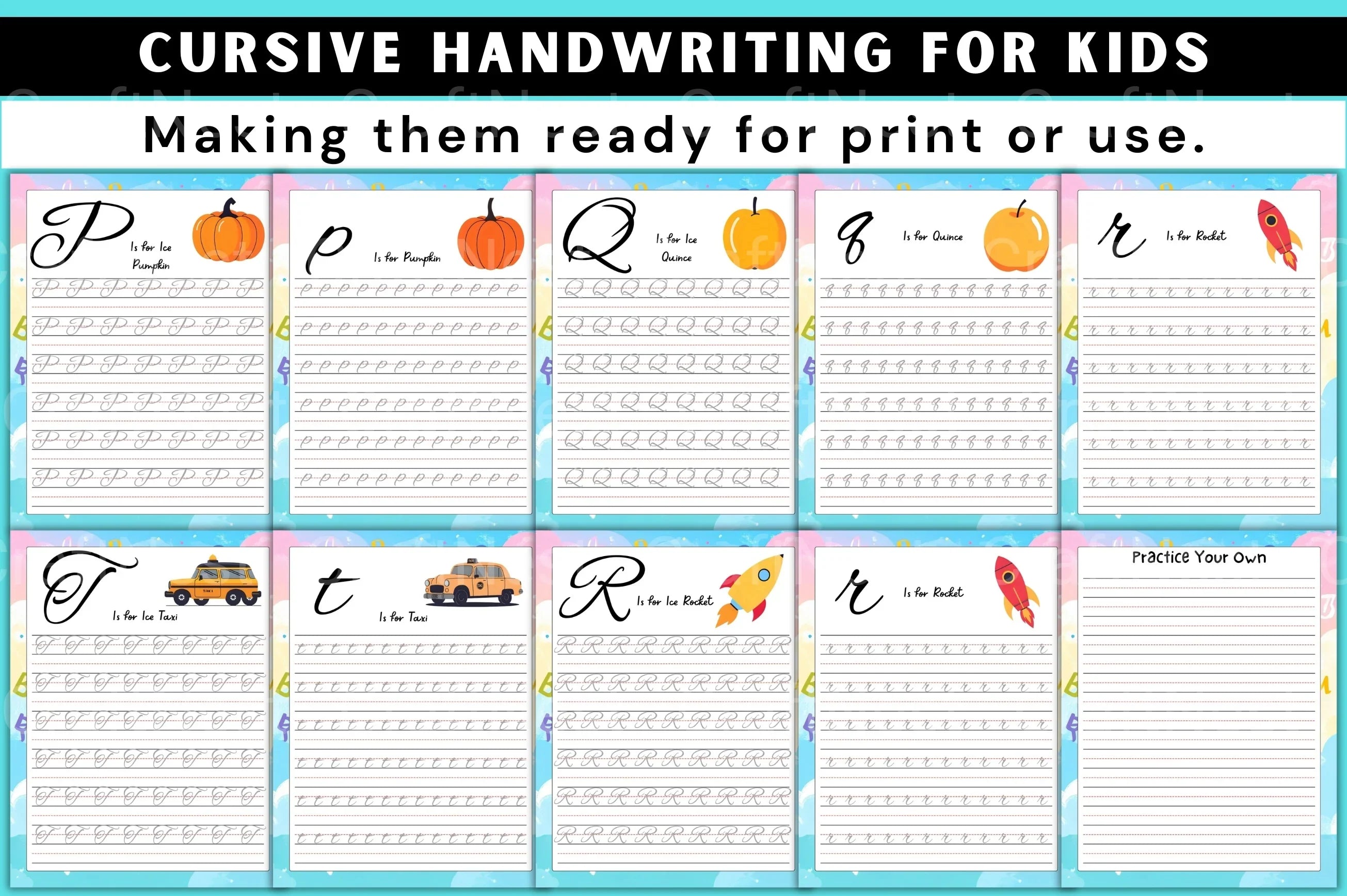 Cursive Handwriting Practice for Kids - CraftNest - Digital Crafting and Art