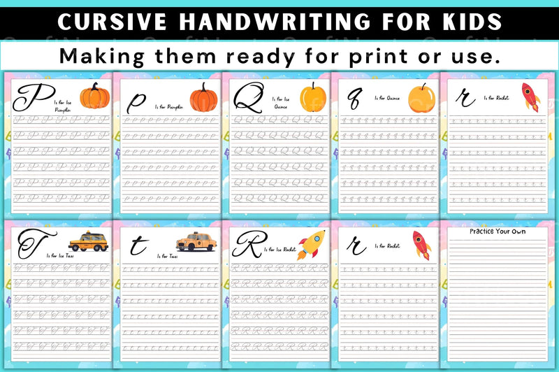 Cursive Handwriting Practice for Kids - CraftNest - Digital Crafting and Art