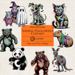 Animal Halloween Clipart - CraftNest - Digital Crafting and Art