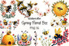 Spring Floral Bee Clipart Bundle