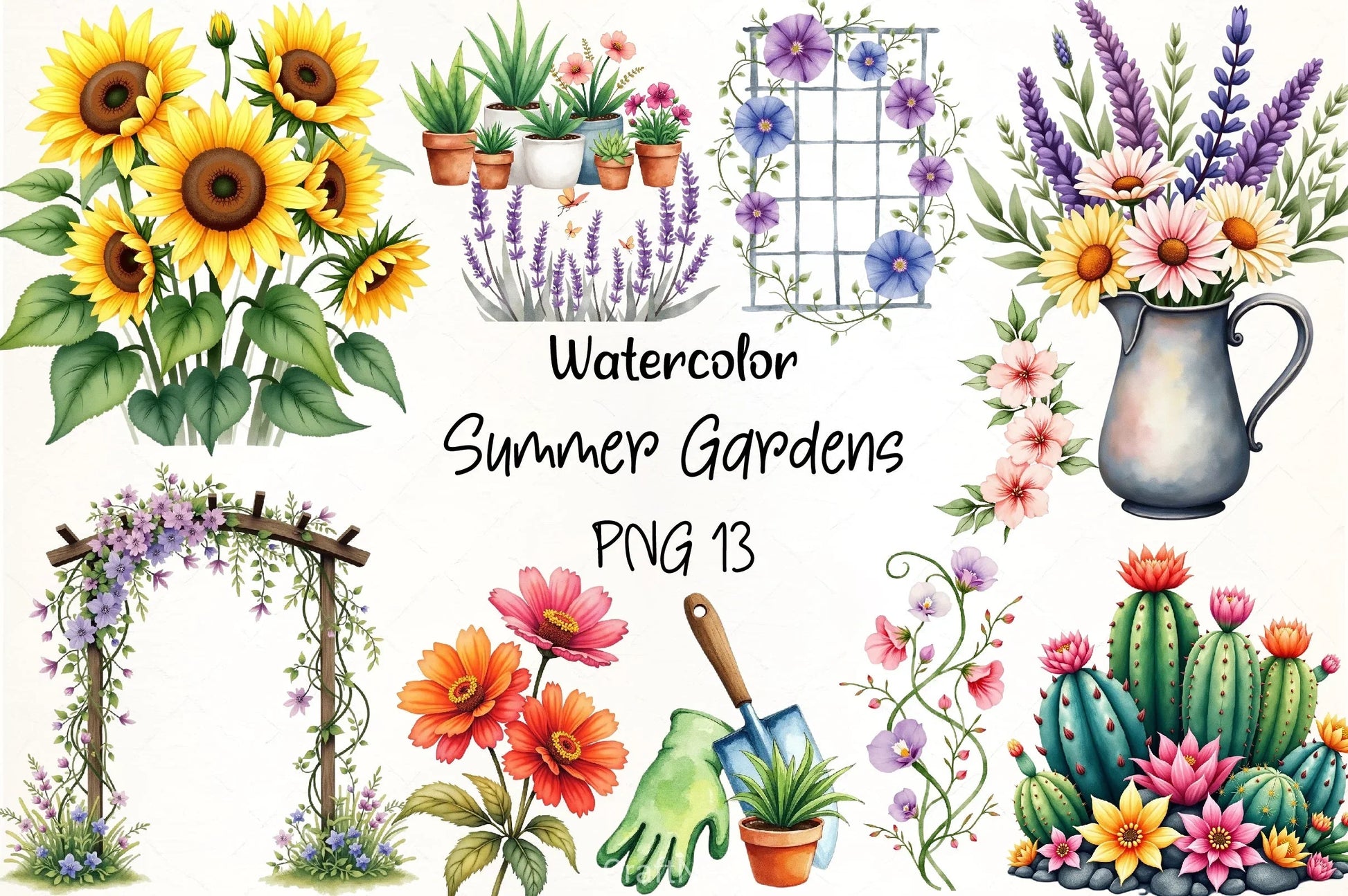 Summer Gardens Clipart Bundle - CraftNest - Digital Crafting and Art