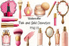 Pink & Gold Cosmetics Clipart Bundle