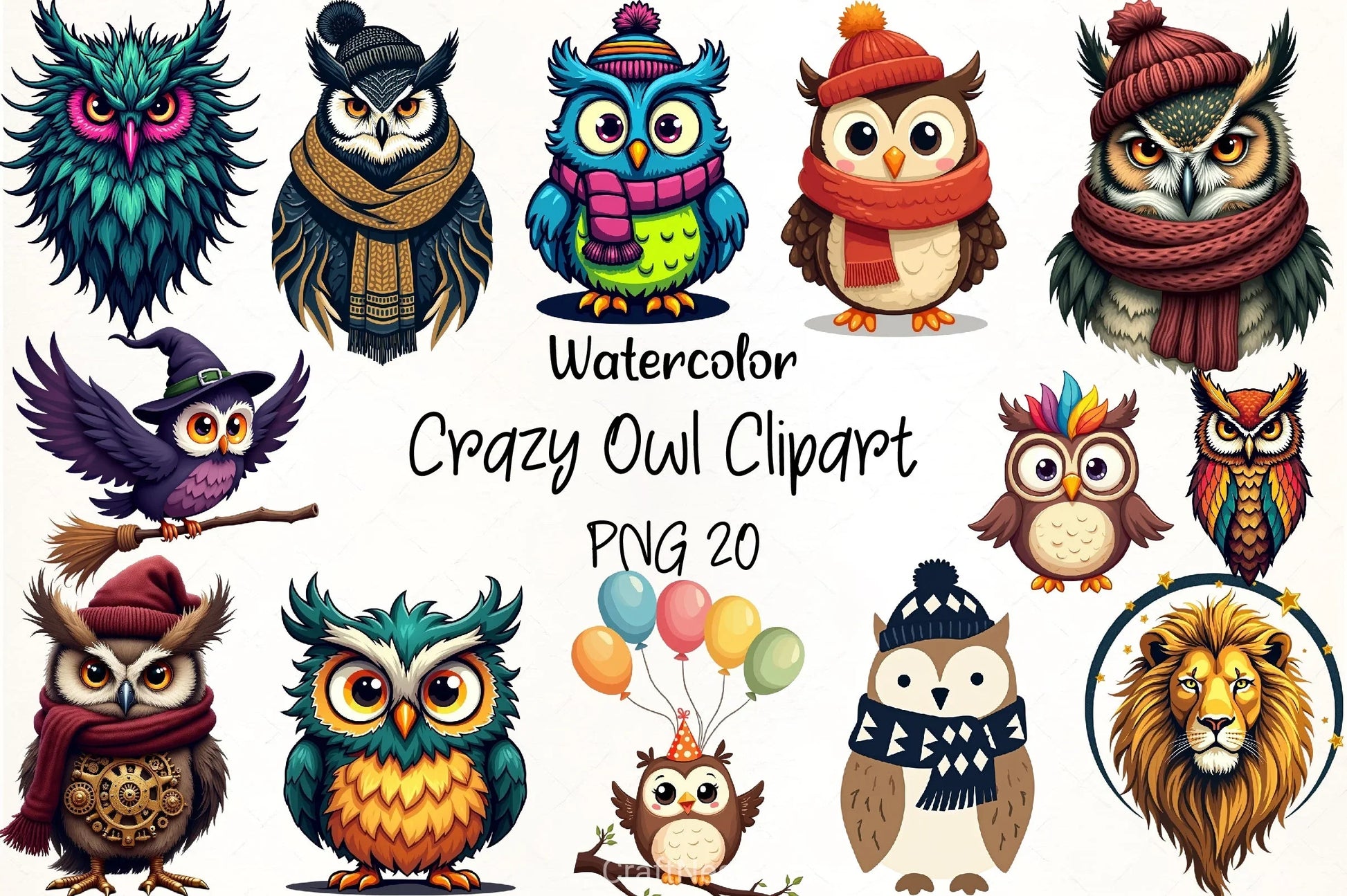 Crazy Owl Clipart Bundle - CraftNest - Digital Crafting and Art