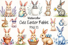Easter Rabbit Clipart Bundle - CraftNest - Digital Crafting and Art