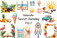 Summer Journaling Clipart Bundle - CraftNest - Digital Crafting and Art