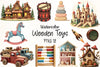 Wooden Toys Clipart Bundle