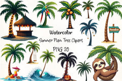 Summer Palm Tree Clipart Bundle - CraftNest - Digital Crafting and Art