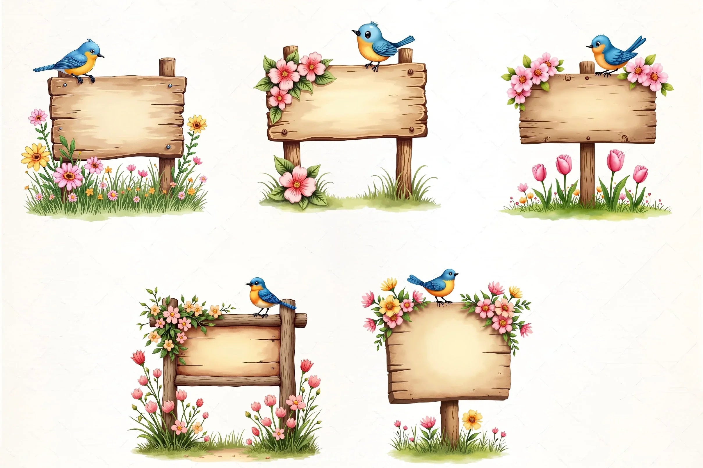 Spring Sign Board Clipart Bundle 2 - CraftNest - Digital Crafting and Art