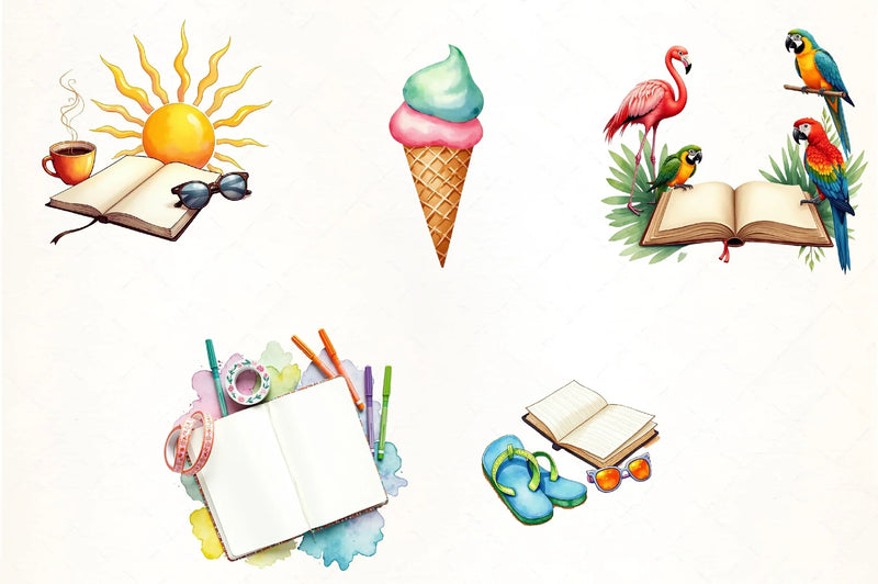 Summer Journaling Clipart Bundle - CraftNest - Digital Crafting and Art