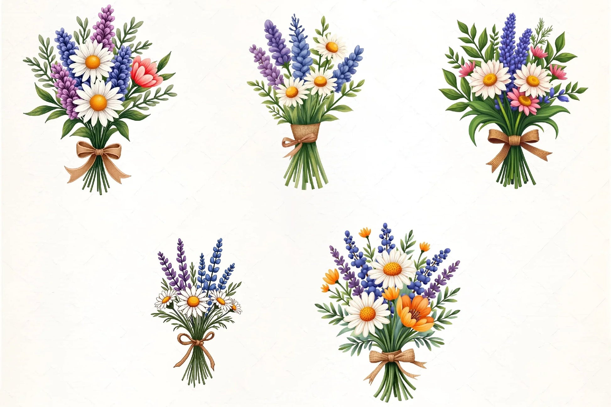 Spring Flower Bouquet Clipart Bundle - CraftNest - Digital Crafting and Art