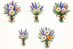 Spring Flower Bouquet Clipart Bundle - CraftNest - Digital Crafting and Art