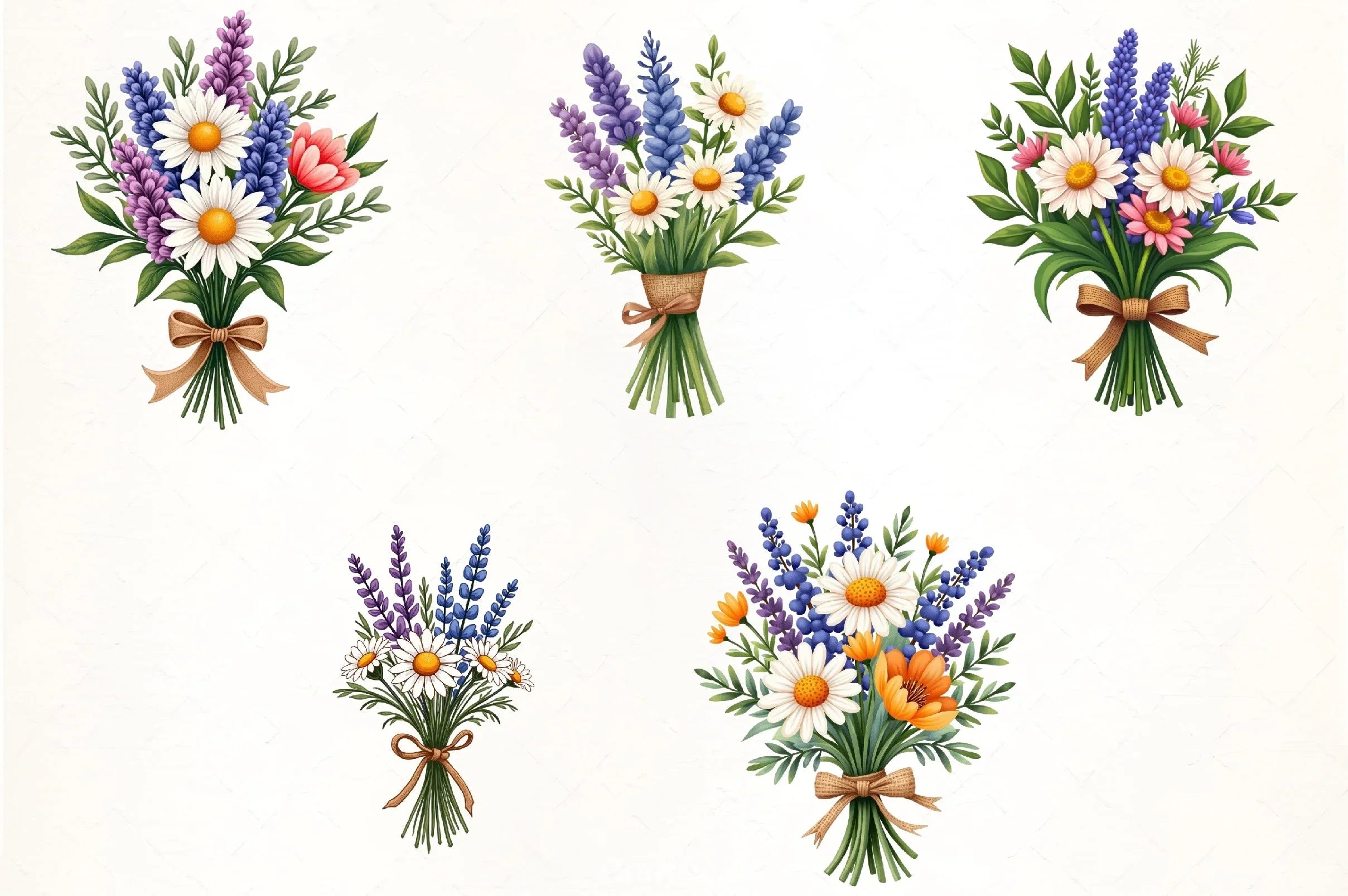 Spring Flower Bouquet Clipart Bundle - CraftNest - Digital Crafting and Art