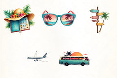 Summer Travel Clipart Bundle - CraftNest - Digital Crafting and Art