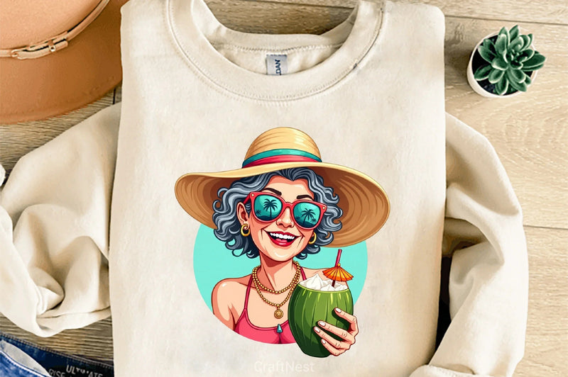 Summer Grandma Clipart Bundle - CraftNest - Digital Crafting and Art