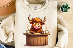 Highland Cow Coffee Clipart Bundle - CraftNest - Digital Crafting and Art