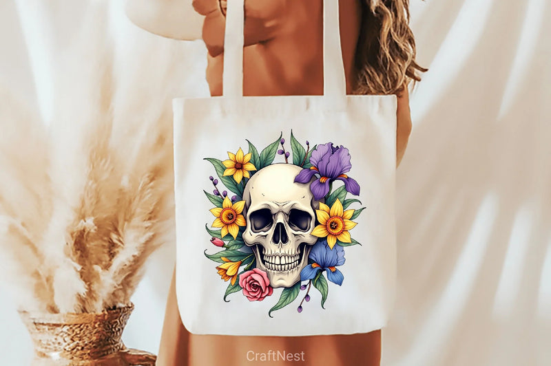 Spring Flower Skull Clipart Bundle - CraftNest - Digital Crafting and Art