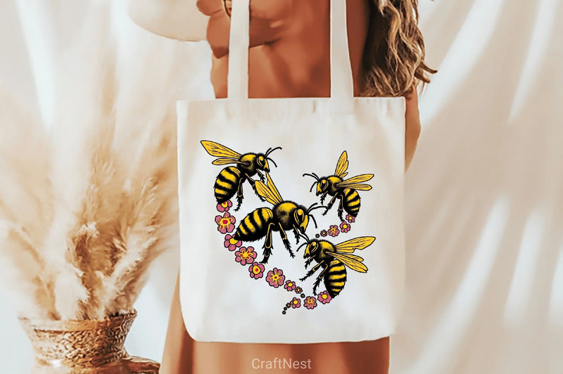 Spring Floral Bee Clipart Bundle - CraftNest - Digital Crafting and Art