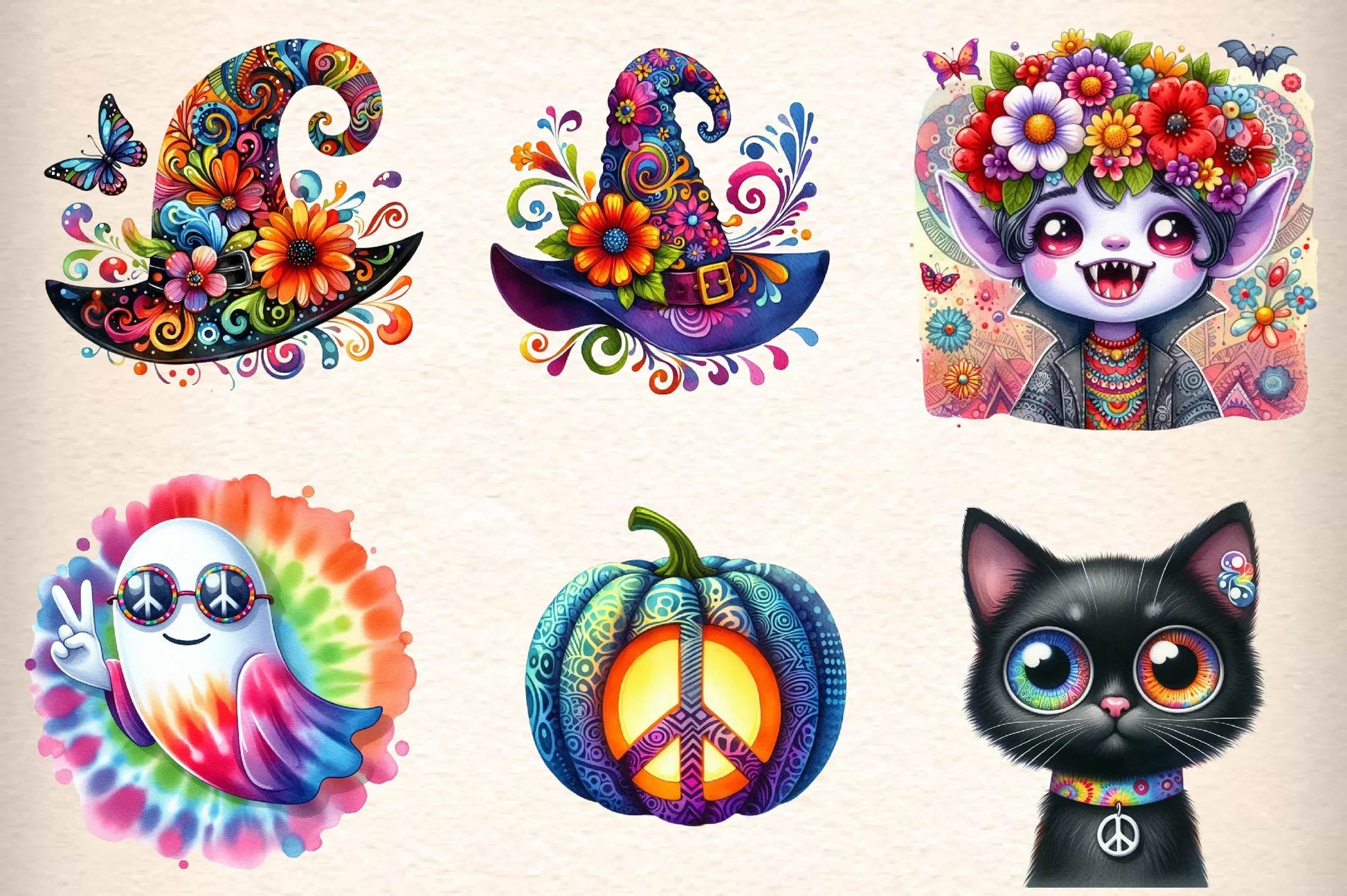 Groovy Halloween Clipart Bundle - CraftNest - Digital Crafting and Art