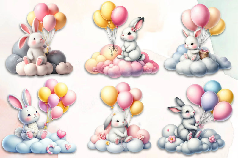 Birthday Bunny Clipart Bundle - CraftNest - Digital Crafting and Art