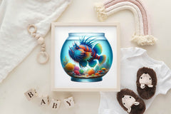 Sea Animals In Aquarium Clipart Bundle - CraftNest - Digital Crafting and Art