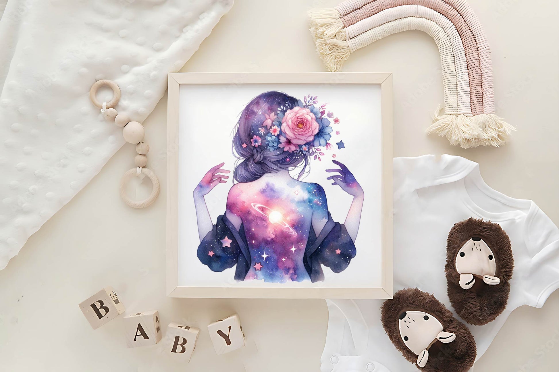 Woman Flowers And Galaxy Clipart Bundle - CraftNest - Digital Crafting and Art