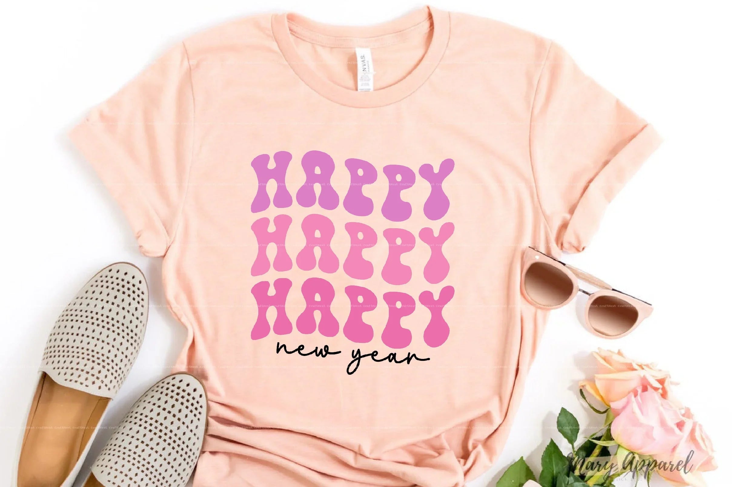 Pink New Year SVG Bundle