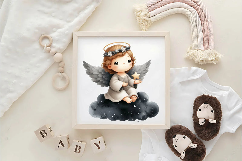 Cute Baby Angel Clipart Bundle - CraftNest - Digital Crafting and Art