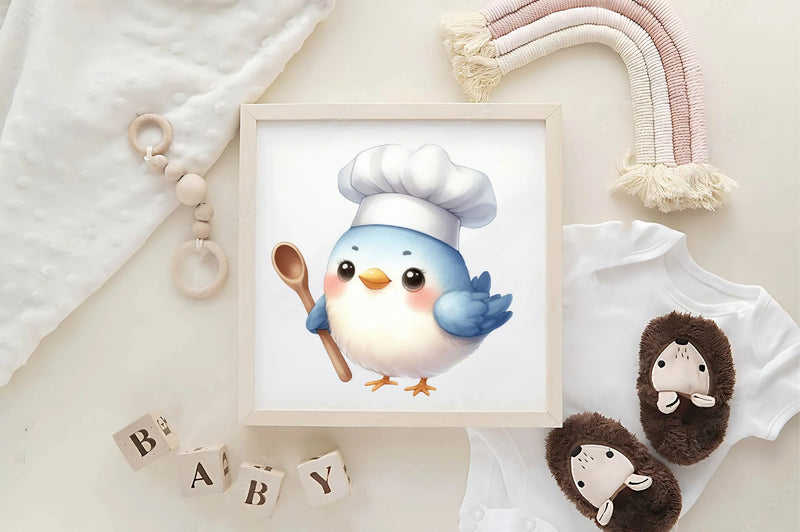 Cute Chef Birds Clipart Bundle - CraftNest - Digital Crafting and Art