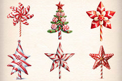 Christmas Candy Cane Clipart Bundle 1 - CraftNest - Digital Crafting and Art