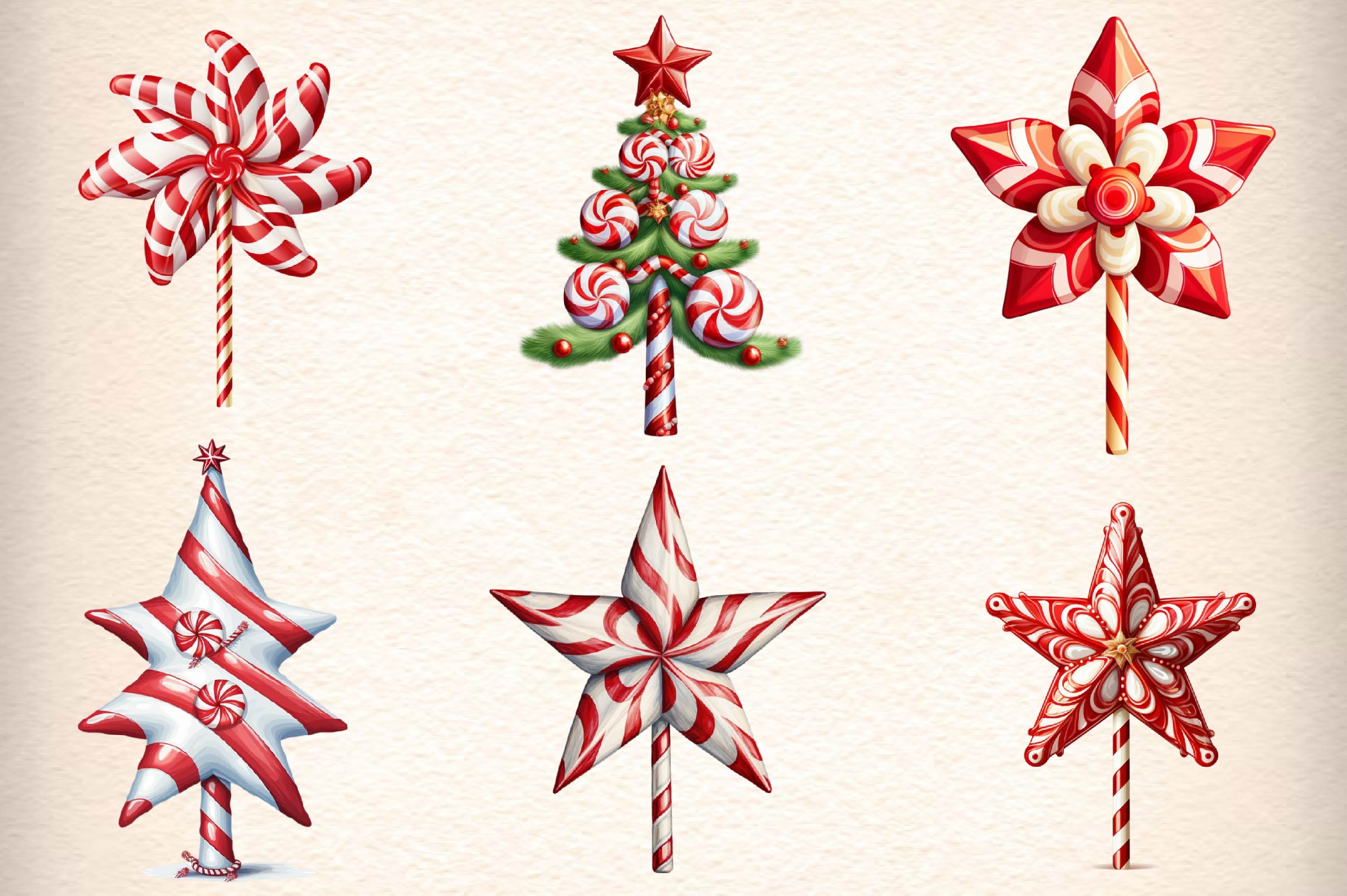 Christmas Candy Cane Clipart Bundle 1 - CraftNest - Digital Crafting and Art