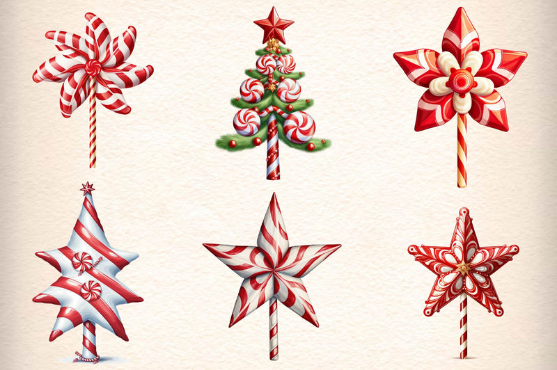 Christmas Candy Cane Clipart Bundle 1 - CraftNest - Digital Crafting and Art