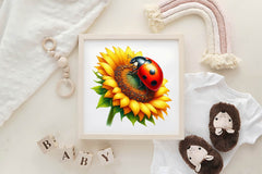 Sunflower & Ladybug Clipart Bundle - CraftNest - Digital Crafting and Art
